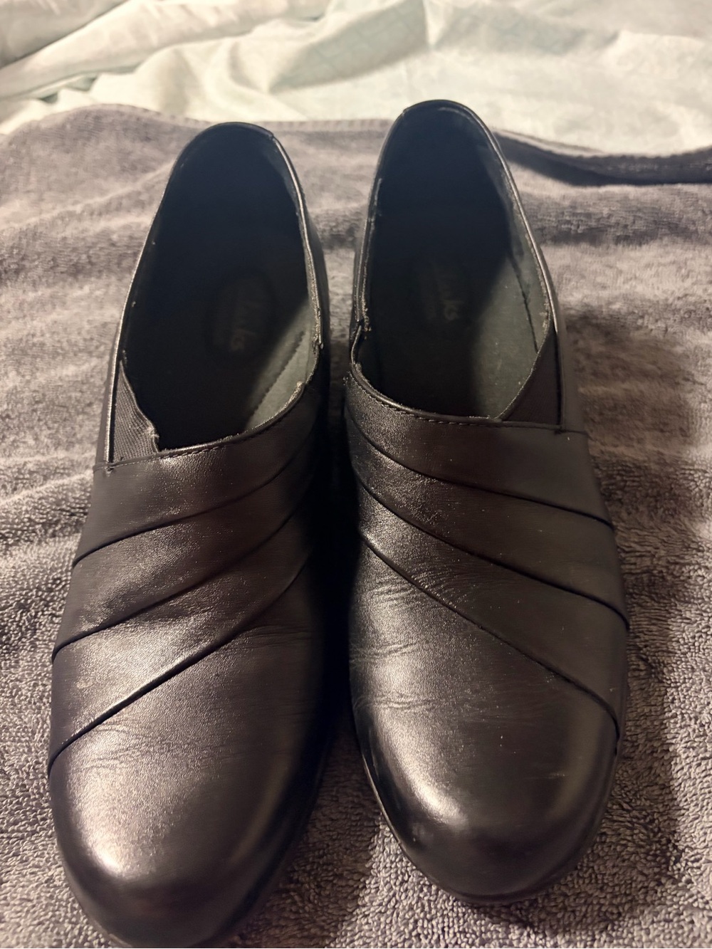 Women's Clarks Black Slip-On Comfort Loafers